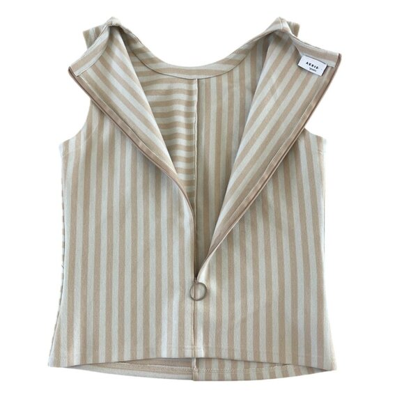 Akris Punto Patchwork Stripe‎ Sleeveless Top Desert Sand Italian Fabric  US 8 - Picture 11 of 11